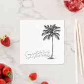 80. Geburtstag Tropischer Palmbaum Gratulation Serviette (Beispiel)