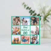 80. Geburtstag Vater Foto Quadrat Foto Collage Kar (Stehend Vorderseite)