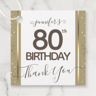 80. Geburtstag Vielen Dank Gold Elegante Script Ge Geschenkanhänger