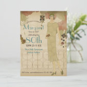 80. Geburtstag Vintag 1930 Einladung Nouveau Achtz (Stehend Vorderseite)