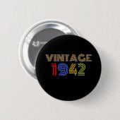 80. Geburtstag Vintag 1942 Button (Vorne & Hinten)