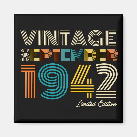 80. Geburtstag Vintag September 1942 Limited Edtn. Magnet (Vorne)