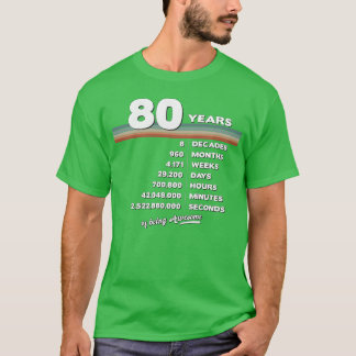 80. Geburtstag Vintage 80 Jahre Alt Retro T-Shirt