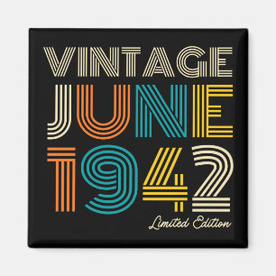 80. Geburtstag Vintage Juni 1942 Limitierte Auflag Magnet