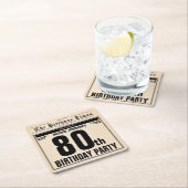 80. Geburtstag Vintage Zeitung Rechteckiger Pappuntersetzer (Vor Ort)