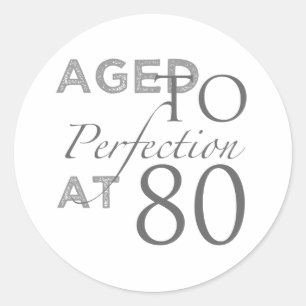 80. Geburtstag vollendet Runder Aufkleber