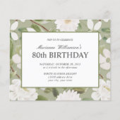 80. Geburtstag Weiße Blume Salbei (Vorderseite)