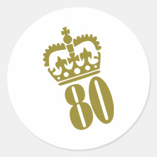 80. Geburtstag - Zahl - 80 Runder Aufkleber