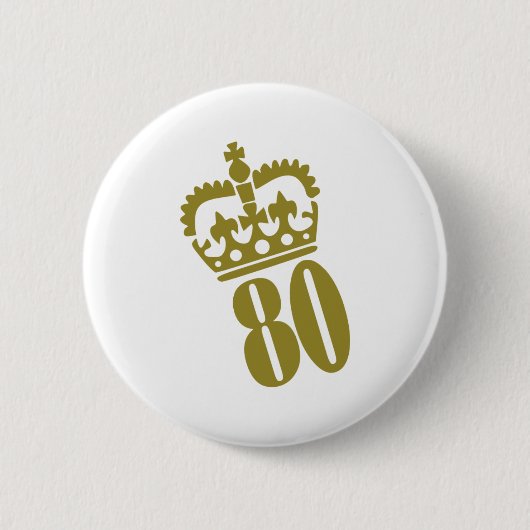 80. Geburtstag - Zahl - achtzig Button (Vorderseite)