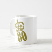 80. Geburtstag - Zahl - achtzig Kaffeetasse (Vorderseite Links)