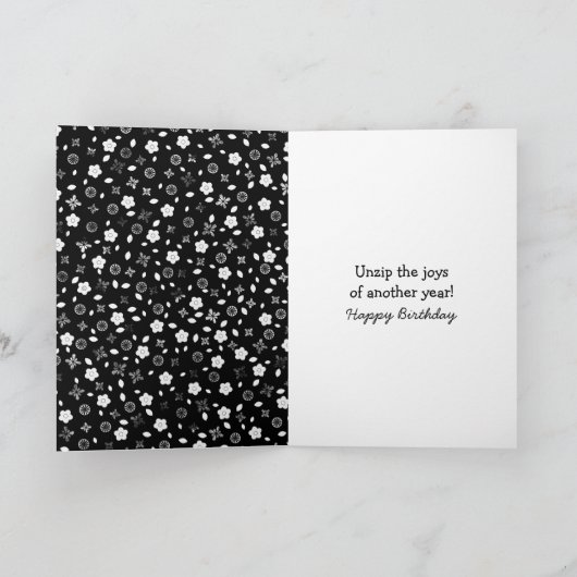 80. Geburtstag Zipper auf Blume Karte (Innenseite)