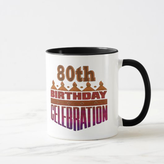 80. Geburtstags-Feier-Geschenke Tasse (Rechts)