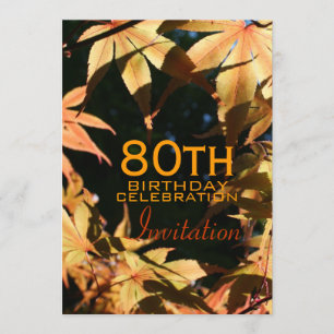 80. Geburtstags-Feier-Herbst-Gewohnheits-Einladung Einladung
