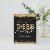 80. Geburtstags Gold Black Save the Date Postcard Postkarte (Stehend Vorderseite)