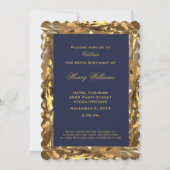 80. Geburtstags-Jahrestags-Gold elegant Einladung (Rückseite)