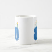80 Geburtstags-Kerzen (Blau/Grün) Kaffeetasse (Mittel)