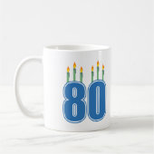 80 Geburtstags-Kerzen (Blau/Grün) Kaffeetasse (Links)
