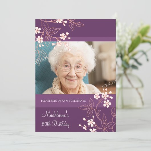 80. Geburtstags-Party Einladung (Stehend Vorderseite)
