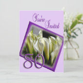 80. Geburtstags-Party Einladung - Callalilien (Stehend Vorderseite)