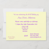 80. Geburtstags-Party Einladung - Callalilien (Rückseite)