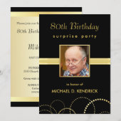 80. Geburtstags-Party Einladungen - Foto optional (Vorne/Hinten)