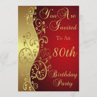 80. Geburtstags-Party-personalisierte Einladung