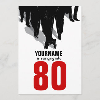 80. Geburtstags-Partyswingers-Ratten-Satz Einladung