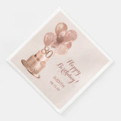 80. Geburtstags-Rose Gold Cake Serviette (Ecke)