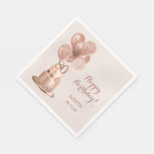 80. Geburtstags-Rose Gold Cake Serviette (Ecke)