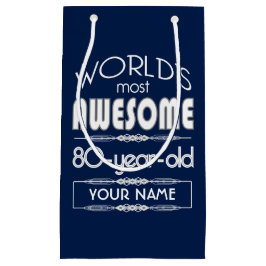 80. Geburtstags-Weltgut fabelhaftes dunkelblaues Kleine Geschenktüte