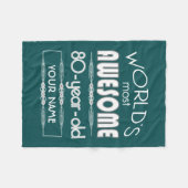 80. Geburtstags-Weltgut fabelhaftes dunkelgrünes Fleecedecke (Vorderseite (Horizontal))