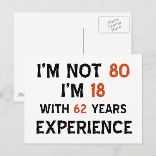 80. Geburtstagsdesigns Postkarte (Vorne/Hinten)