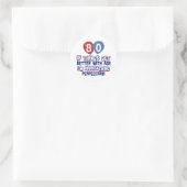 80. Geburtstagsdesigns Runder Aufkleber (Tasche)