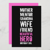 80. Geburtstagseinladung - Mama Schöner Held Einladung (Vorne/Hinten)