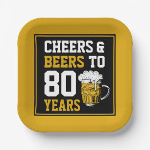 80. Geburtstagsfeier & Biere bis 80 Jahre  Pappteller