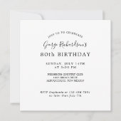 80. Geburtstagsfeier Einladung (Vorderseite)