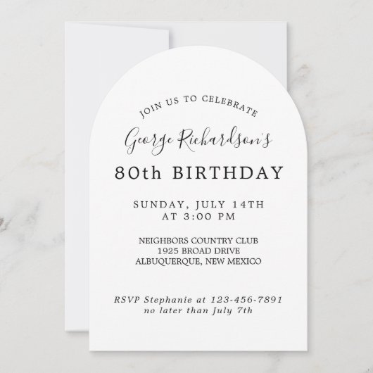 80. Geburtstagsfeier Einladung (Vorderseite)