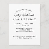 80. Geburtstagsfeier Einladung Postkarte (Vorderseite)