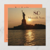 80. Geburtstagsfeier/Freiheitsstatue Einladung (Vorne/Hinten)