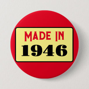 80. Geburtstagsfeier geboren 1946 80 Nadel Button