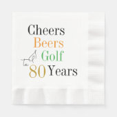 80. Geburtstagsfeier Prost Bier Golf Serviette (Vorderseite)