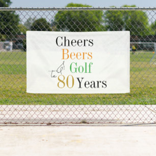 80. Geburtstagsfeier Prost Biere Golf Minimal Banner