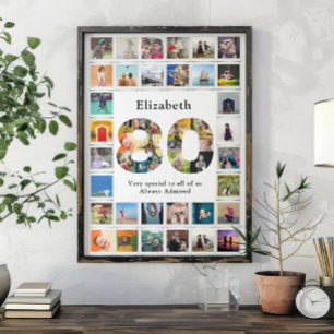 80. Geburtstagsfoto-Vorlage Poster
