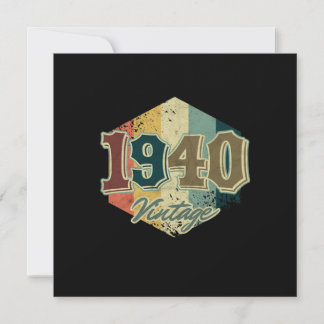 80. Geburtstagsgeschenk 1940 Vintage Retro Einladung