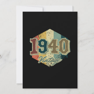 80. Geburtstagsgeschenk 1940 Vintage Retro Einladung