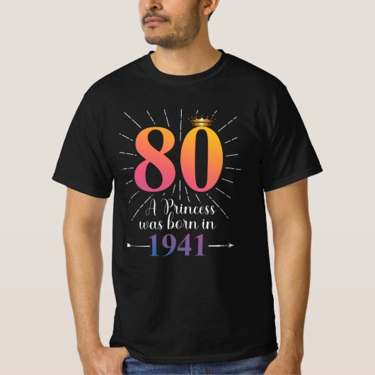 80. Geburtstagsgeschenk 80 Jahre T-Shirt (Vorderseite)
