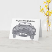 80. Geburtstagskarte für britische Klassiker Karte (Gelbe Blume)