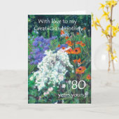 80. Geburtstagskarte für Großmutter - Garten Karte (Gelbe Blume)