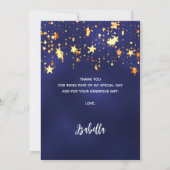 80. Geburtstagsnavy blaue goldene Sterne Dankeskarte (Rückseite)