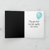 80. Geburtstagsparkler auf schwarz Karte (Innenseite)